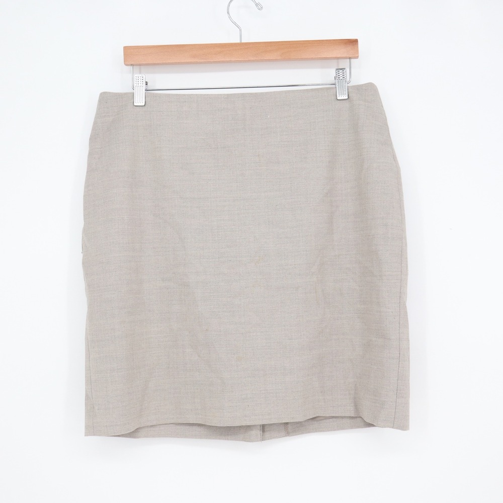Banana Republic Skirt Womens 14 Wool Gray Herringbone Career Professional Good